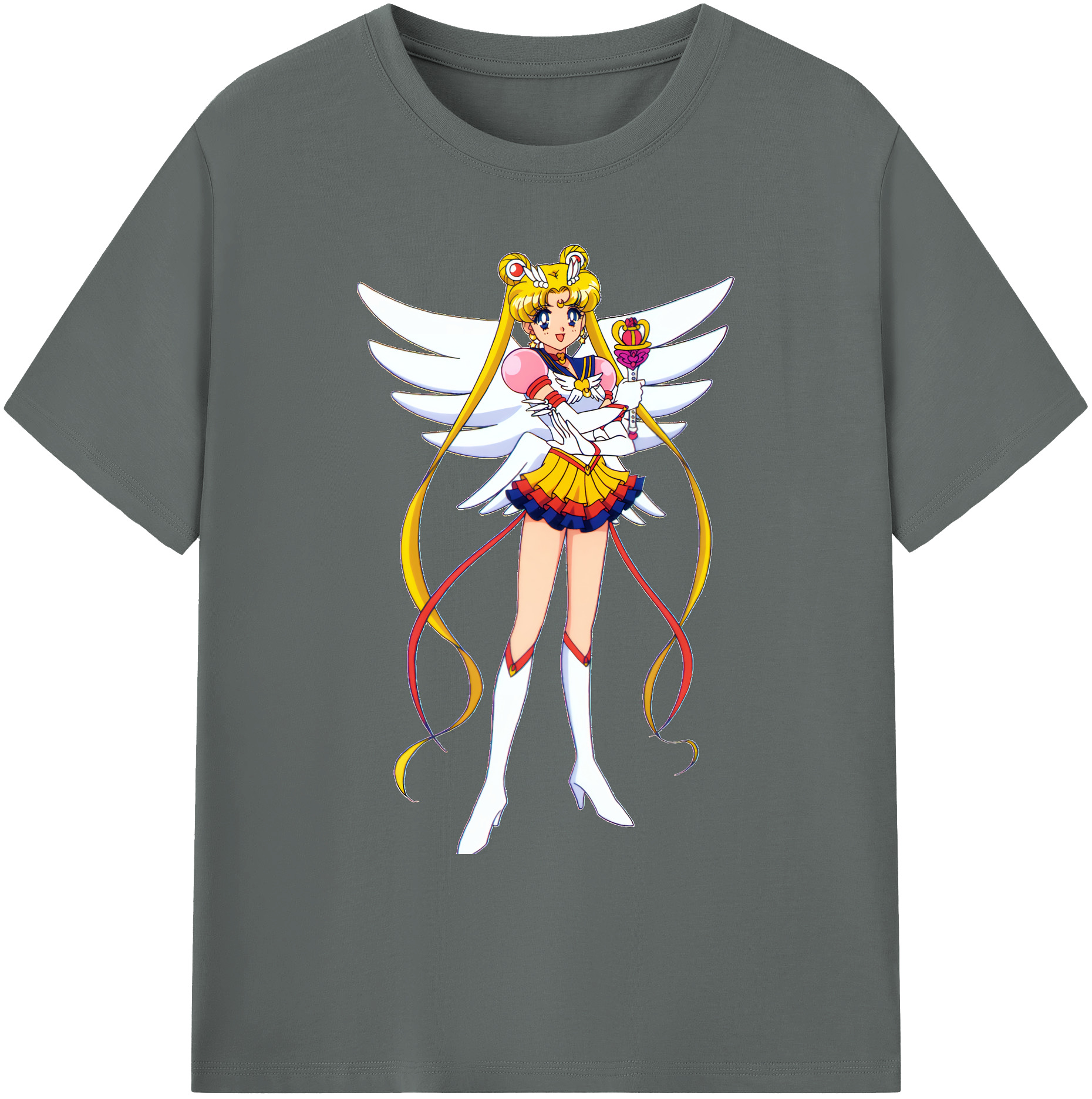 （画像用） 美少女戦士セーラームーン 月野 うさぎ つきの うさぎ Sailor Moon Tsukino Usagi 綿100％ メンズ半袖Tシャツ｜肌触りやわらか＆通気性